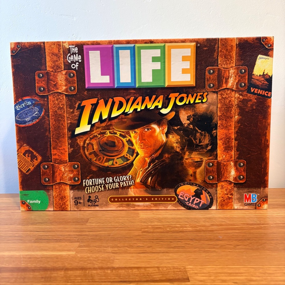 The Game of Life Indiana Jones MB Games Board Game Collector Edition Complete
